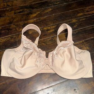 Glamorise nude Front Closure full figure 44DD Lacy sexy Bra
